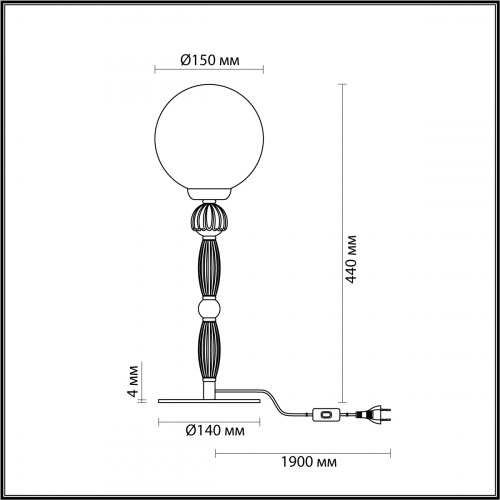 Настольная лампа Odeon Light Palle 5405/1T