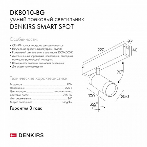 Светильник на штанге Denkirs Smart DK8010-BG