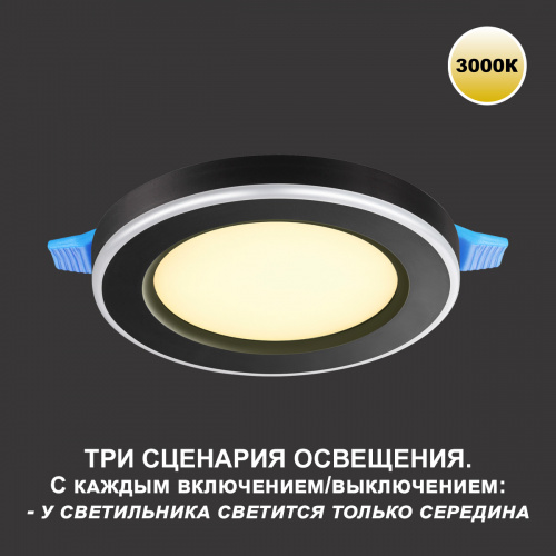 Трёхрежимный встраиваемый светодиодный светильник Novotech Span 359023