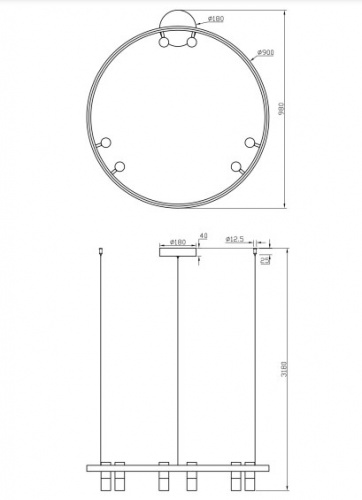 Подвесная светодиодная люстра Maytoni Satellite MOD102PL-L42BK