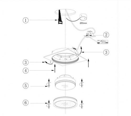 Встраиваемый светильник Maytoni Hoop DL086-GX53-SQ-B
